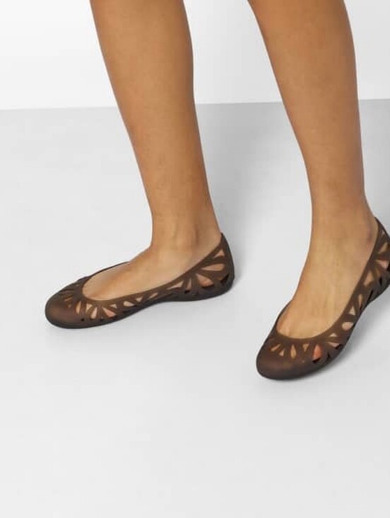 CROCS Shoes - CROCS Women's Brown Cutout Ballet Flats